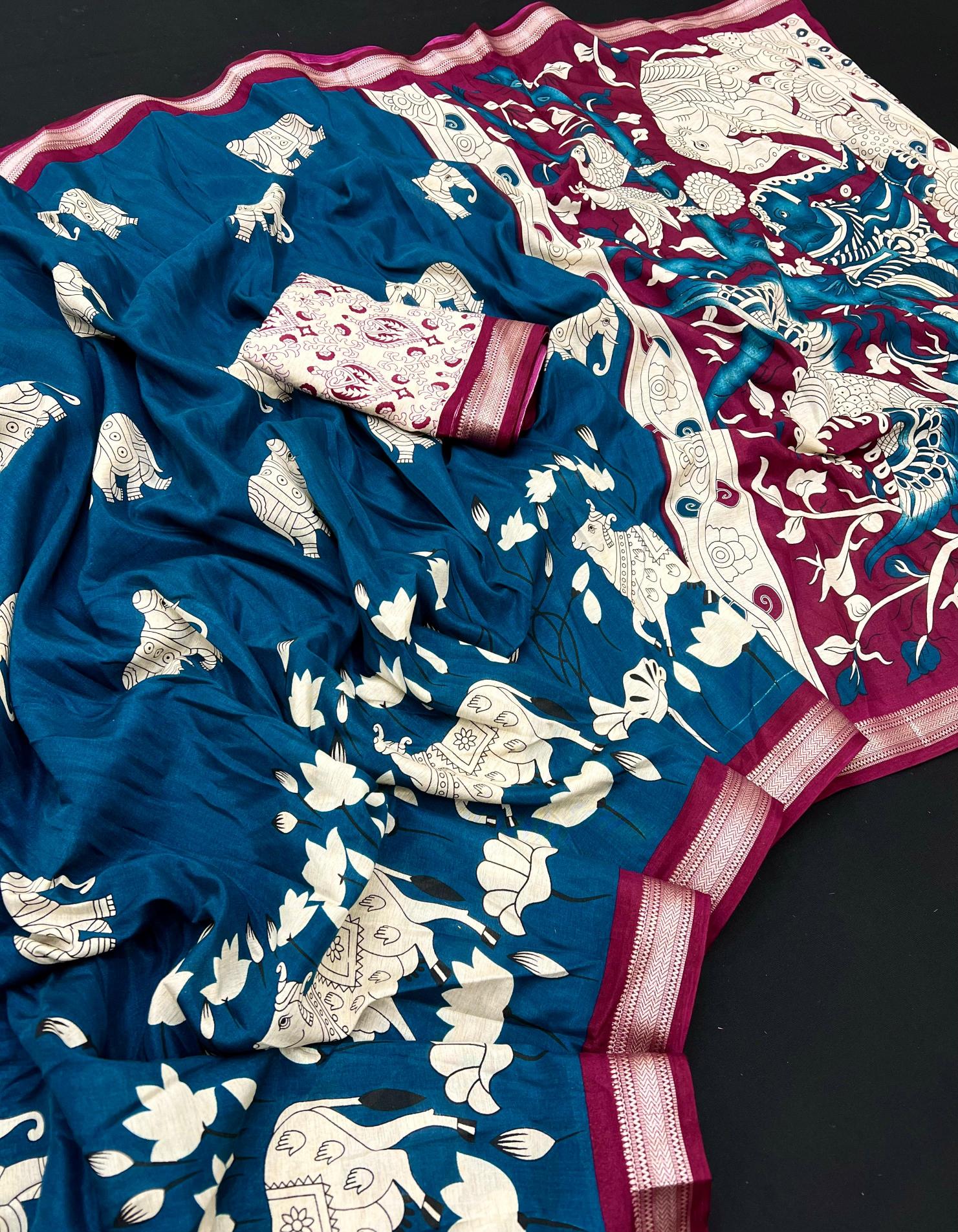 Dazira Cow Kalamkari Vol 1 catalog kalamkari cotton sarees online shopping india