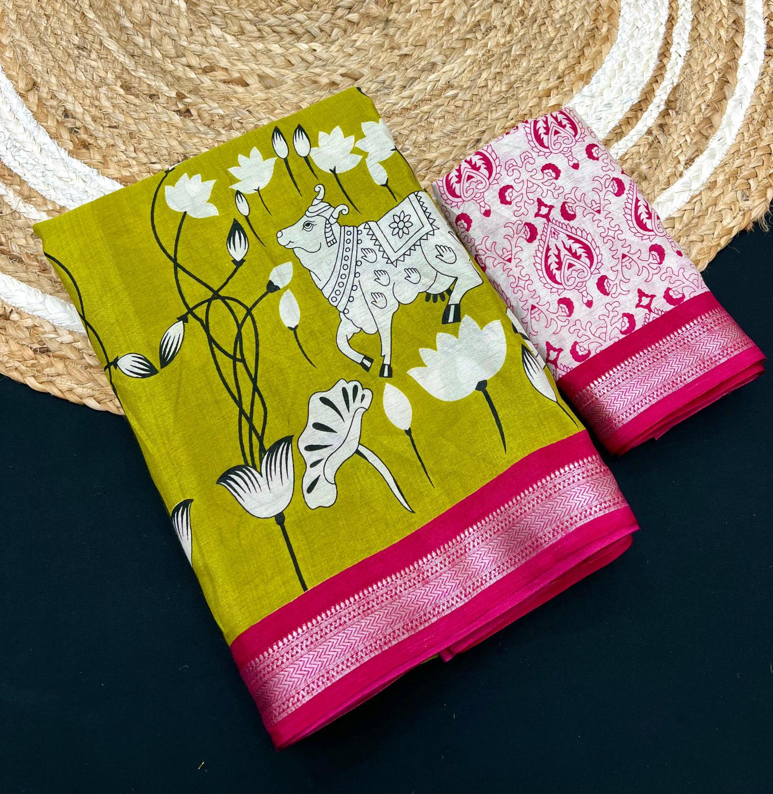 Dazira Cow Kalamkari Vol 1 catalog kalamkari cotton sarees online shopping india