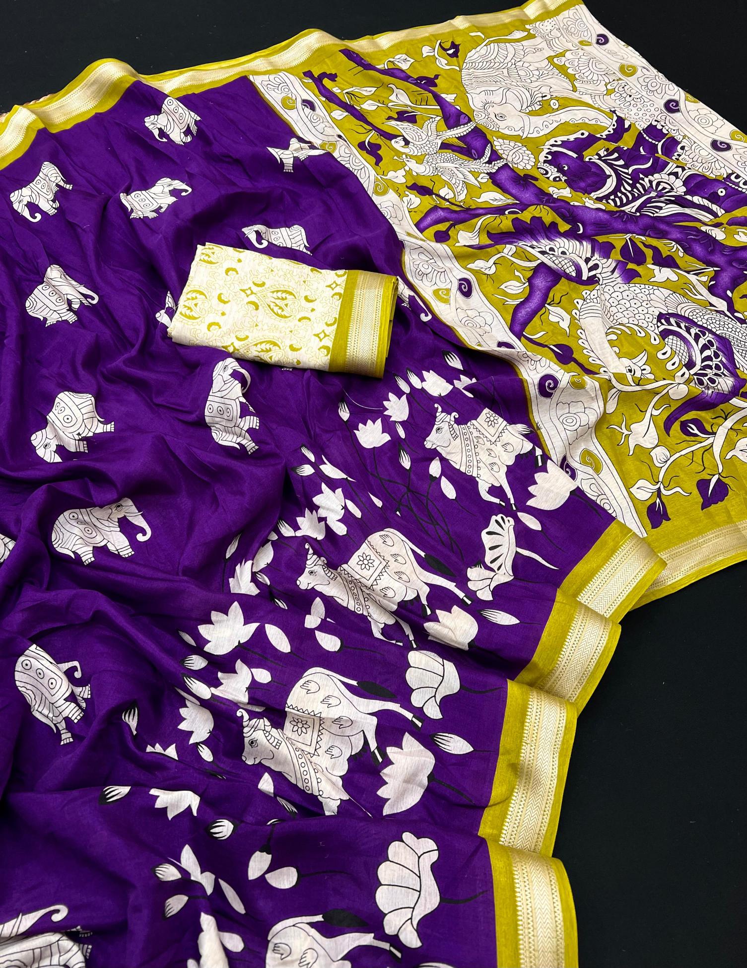 Dazira Cow Kalamkari Vol 1 catalog kalamkari cotton sarees online shopping india