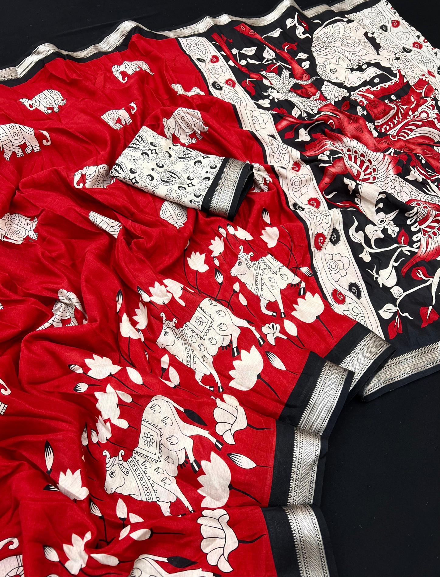 Dazira Cow Kalamkari Vol 1 catalog kalamkari cotton sarees online shopping india