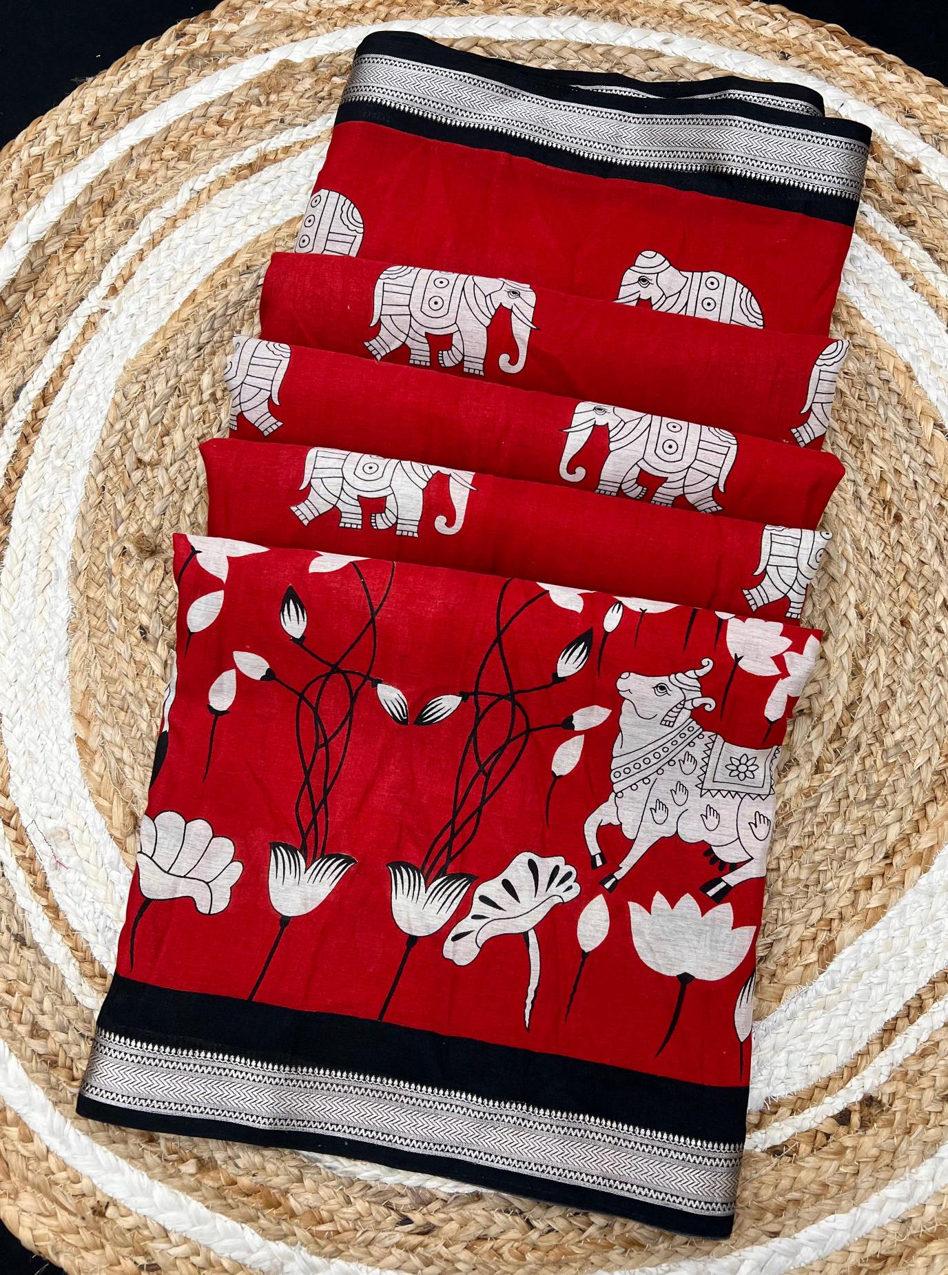 Dazira Cow Kalamkari Vol 1 catalog kalamkari cotton sarees online shopping india