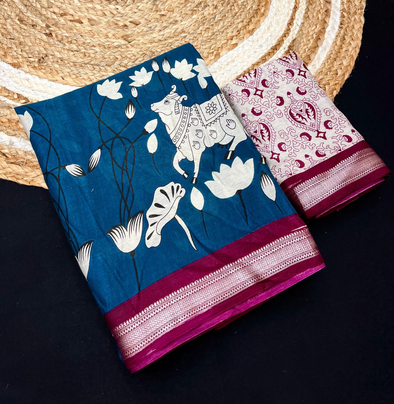 Dazira Cow Kalamkari Vol 1 catalog kalamkari cotton sarees online shopping india