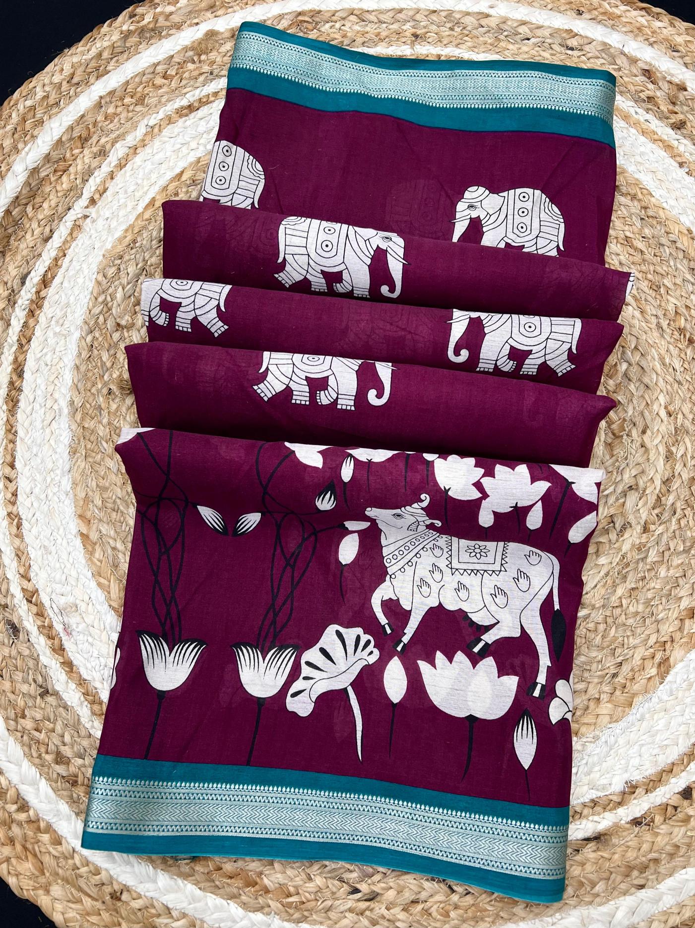 Dazira Cow Kalamkari Vol 1 catalog kalamkari cotton sarees online shopping india