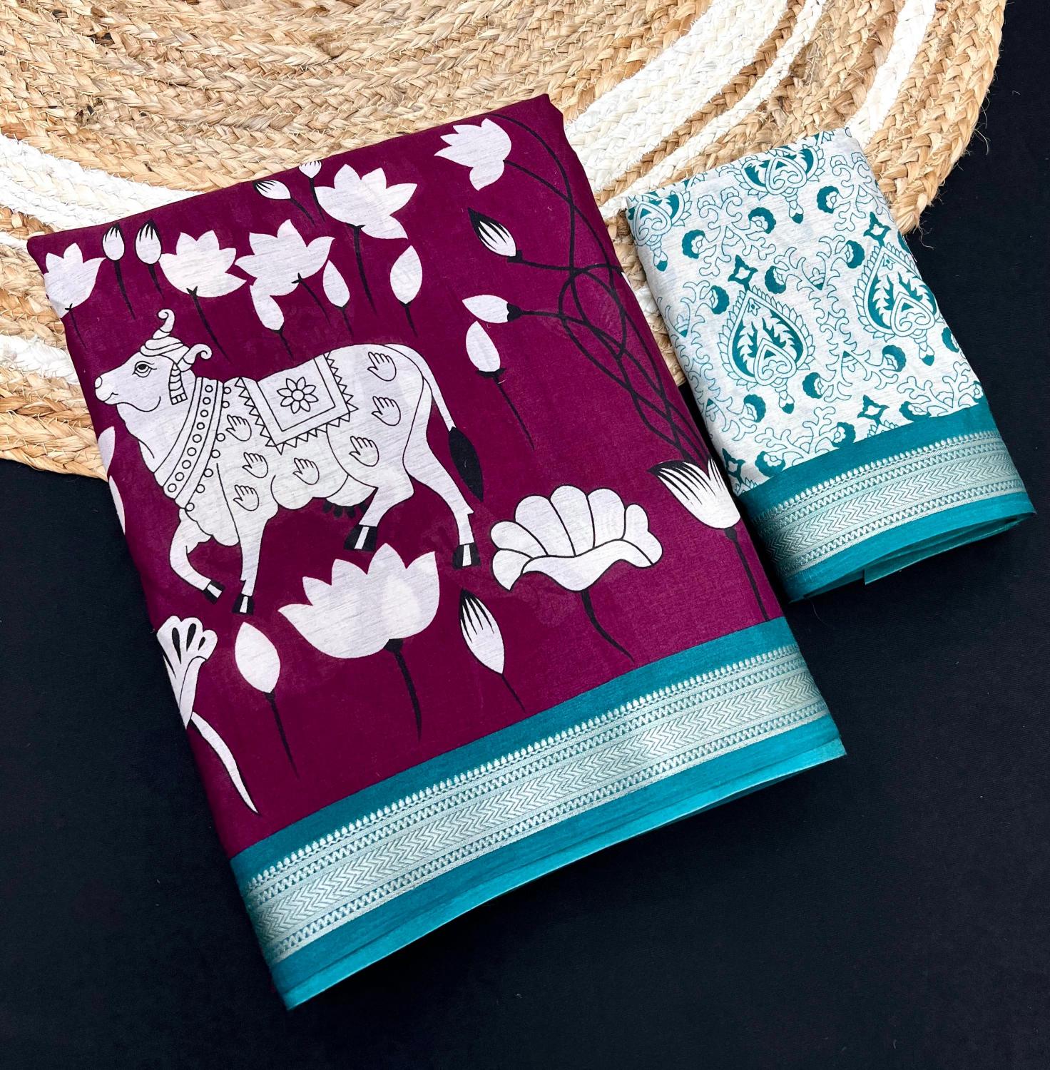 Dazira Cow Kalamkari Vol 1 catalog kalamkari cotton sarees online shopping india