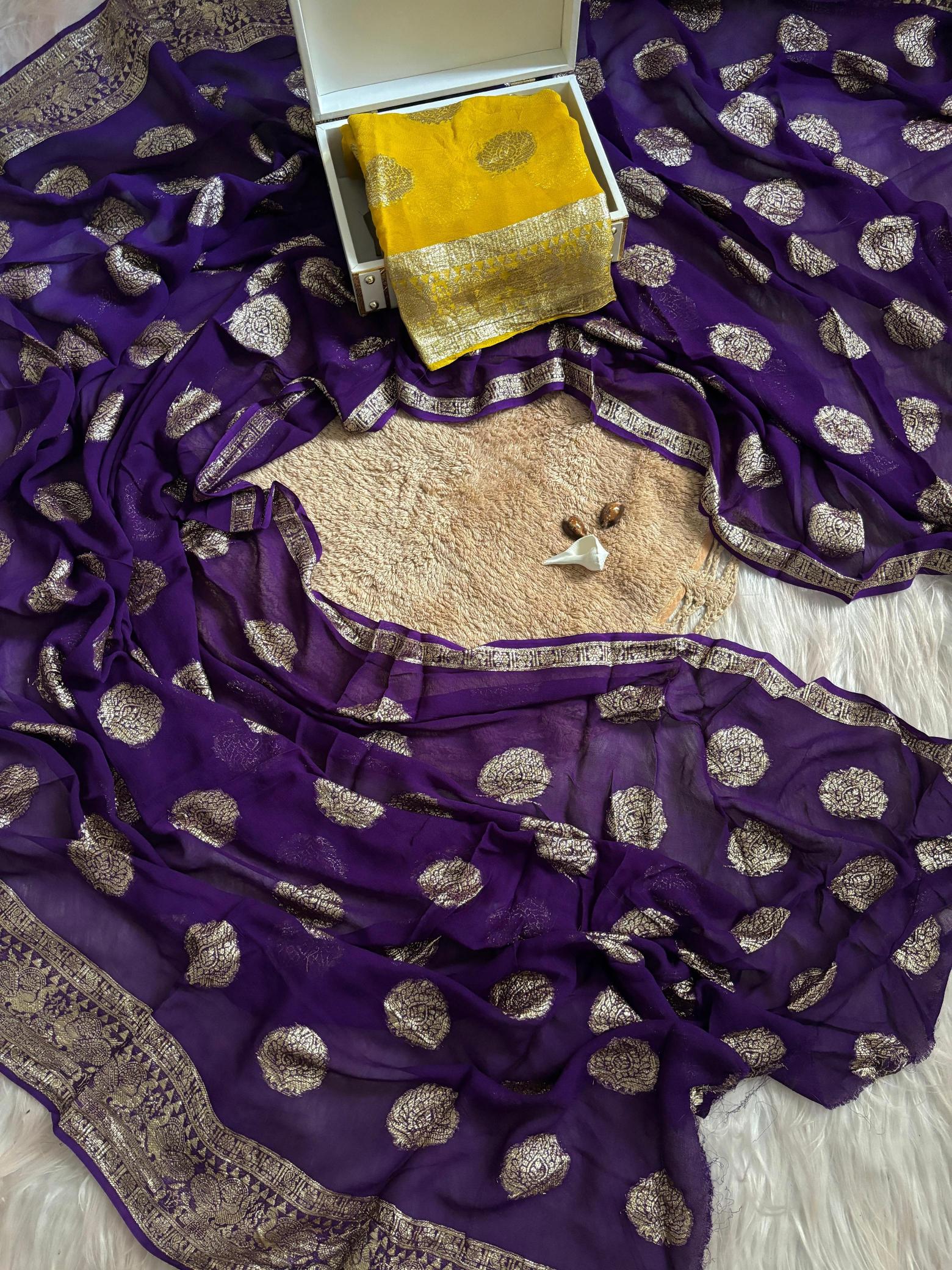 Dazira Pure Viscose Georgette Vol 3 Catalog yellow saree online india