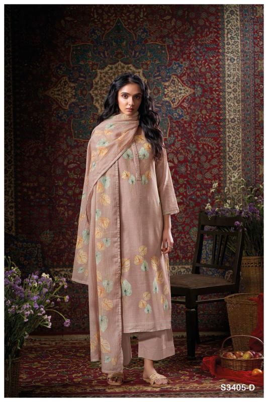 Ganga Cora 3405 catalog wholesale pure linen salwar kameez