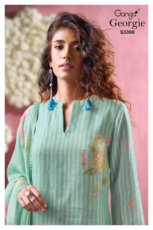 Ganga Georgie 3398 catalog wholesale salwar kameez