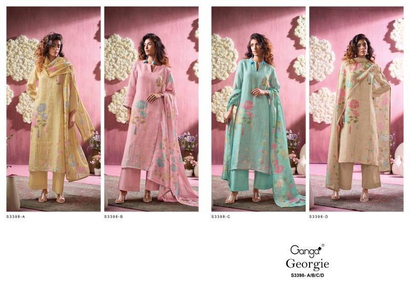 Ganga Georgie 3398 catalog wholesale salwar kameez
