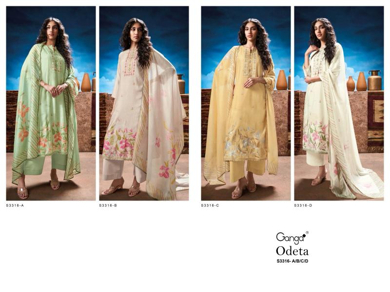 Ganga Odeta 3316 catalog pakistani wholesale salwar kameez in karachi