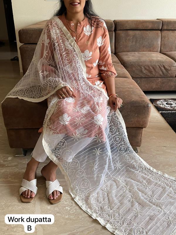 Net Fancy Work Stole Dupatta catalog net Dupatta at wholesaler in gujarat