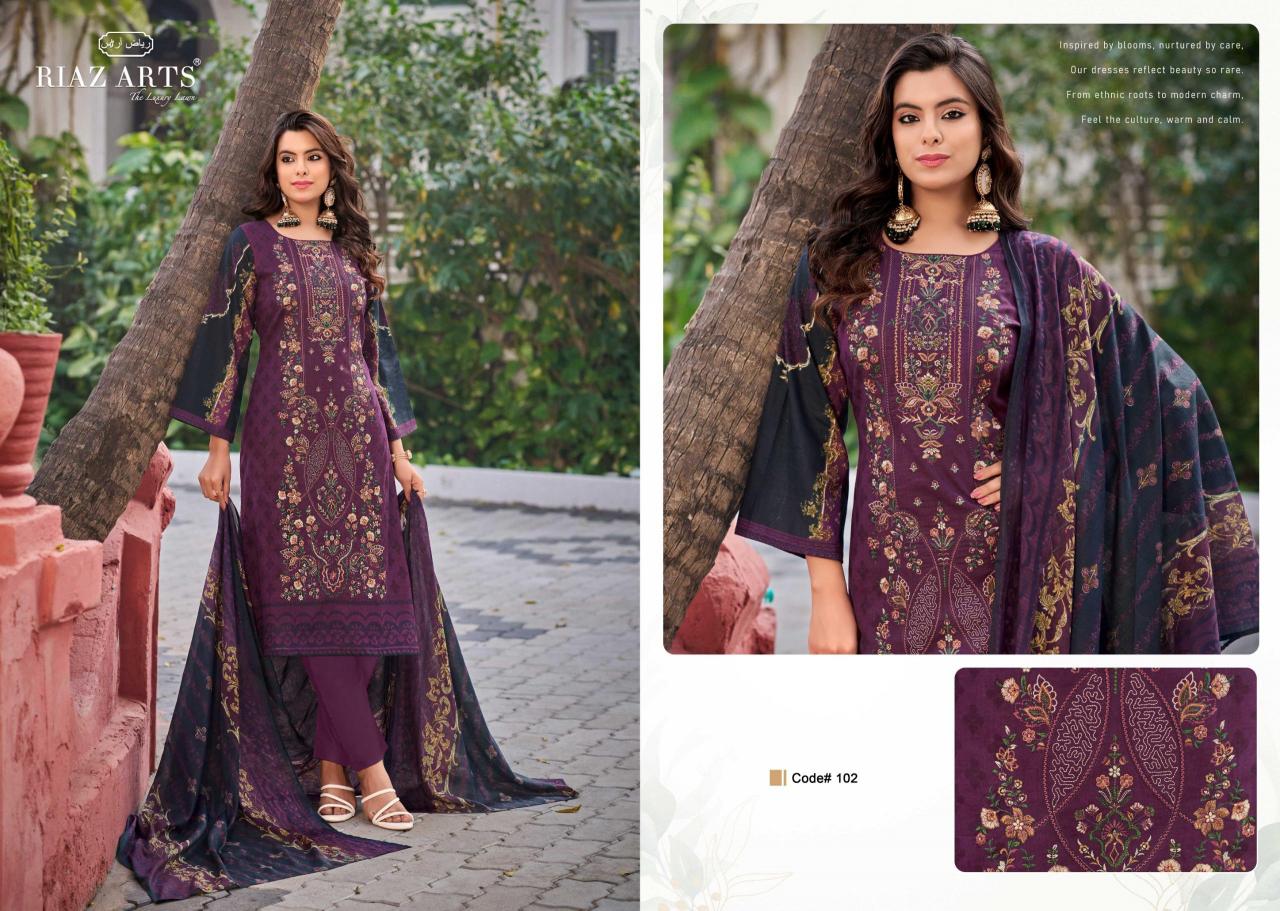 Riaz Arts Elan Vol 2 Catalog pakistani lawn cotton dress material wholesale