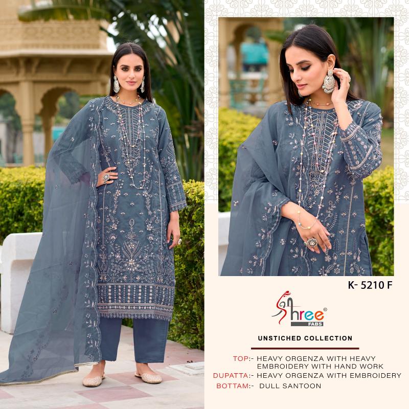 Shree Fabs K 5210 catalog Organza pakistani trouser suits online uk