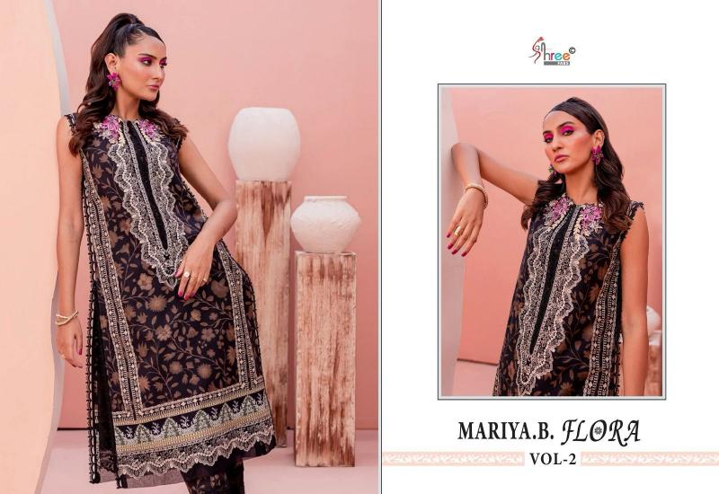 Shree Fabs Maria B Flora Vol 2 Catalog Cotton Dupatta dealers pakistani suits mumbai 