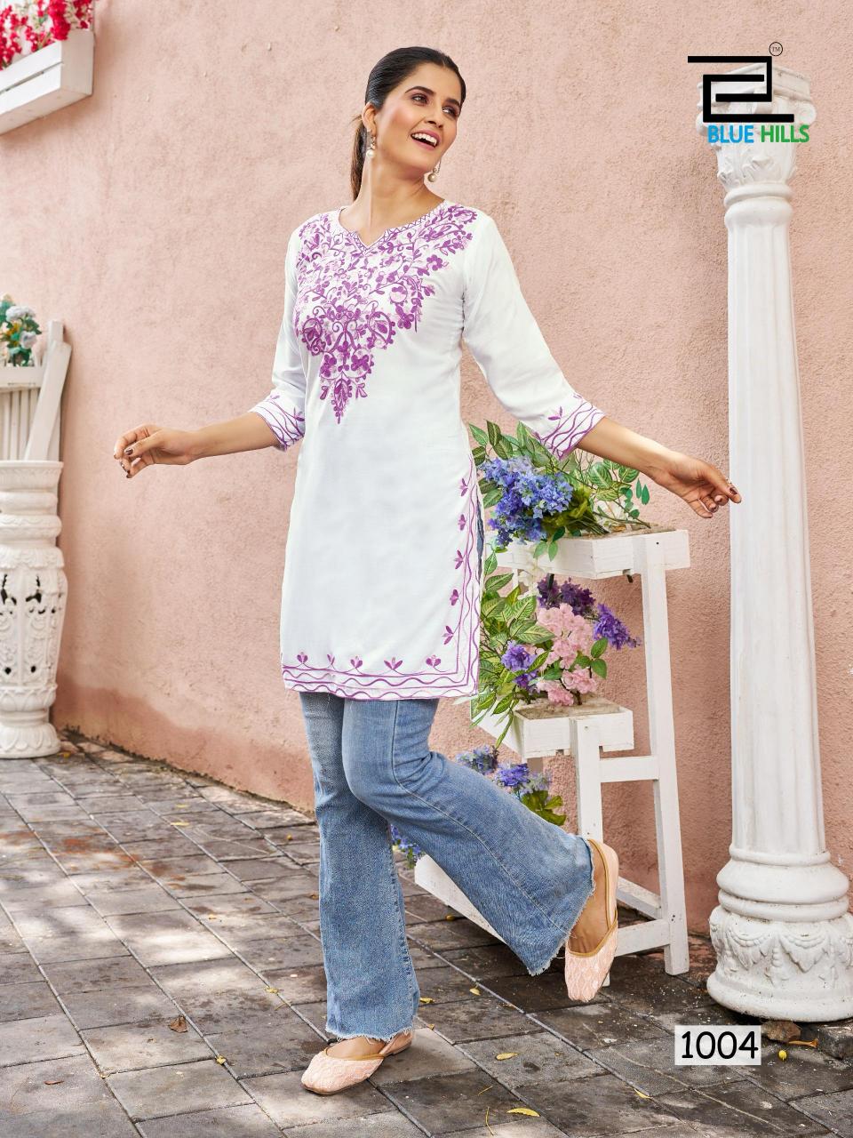 Blue Hills Gulmarg catalog white kurtis online shopping india