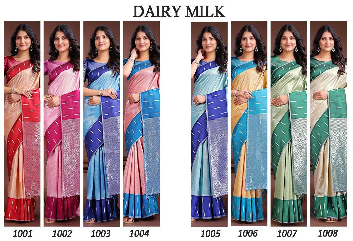 Dazira Dairy Milk catalog surat fancy silk sarees