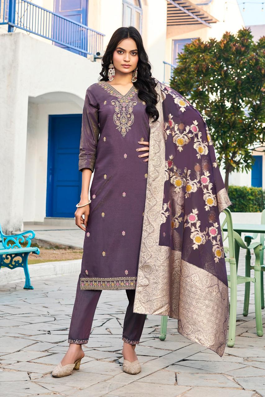 Felocity Pure Roman Simar catalog purple kurtis online india 