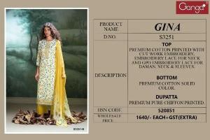 Ganga Gina 3251 catalog mumbai wholesale salwar kameez