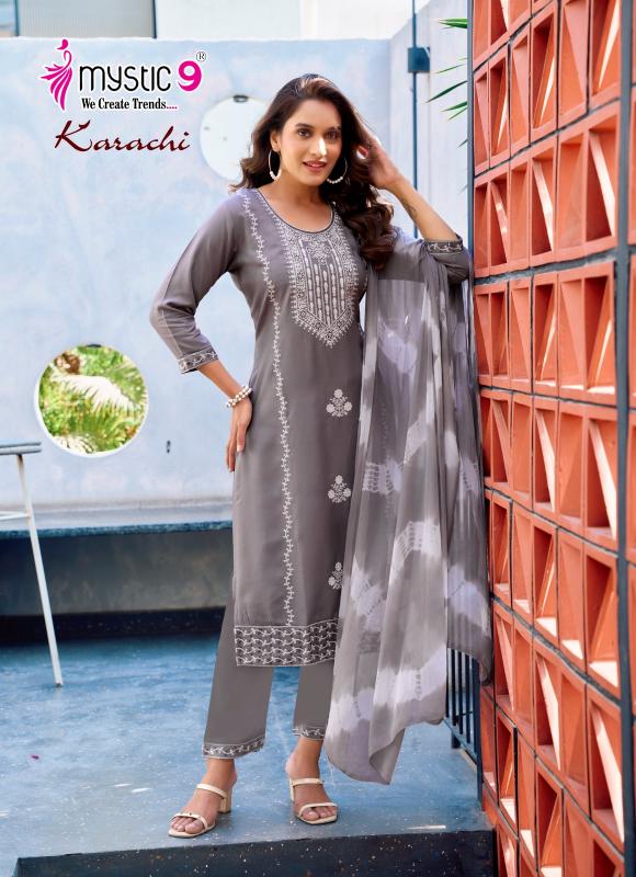 Mystic 9 Karachi Vol 5 catalog xxl size kurtis online shopping india