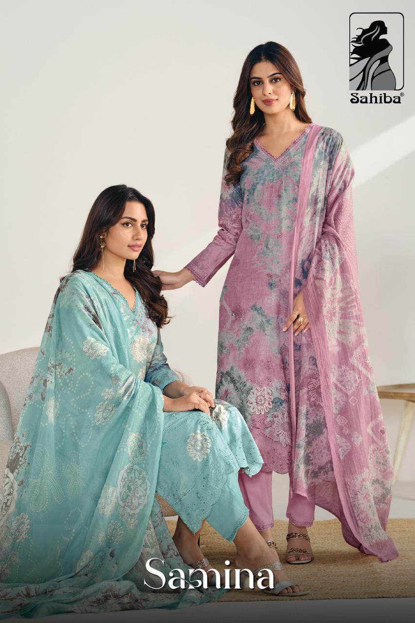 Sahiba Samina catalog wholesale banarsi salwar kameez
