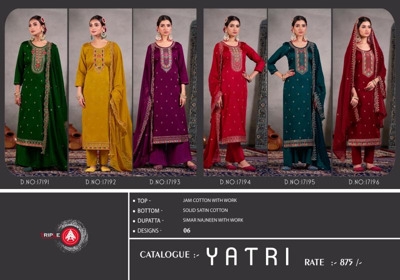 Triple Aaa Yarti Catalog wholesale dress material from surat mills 