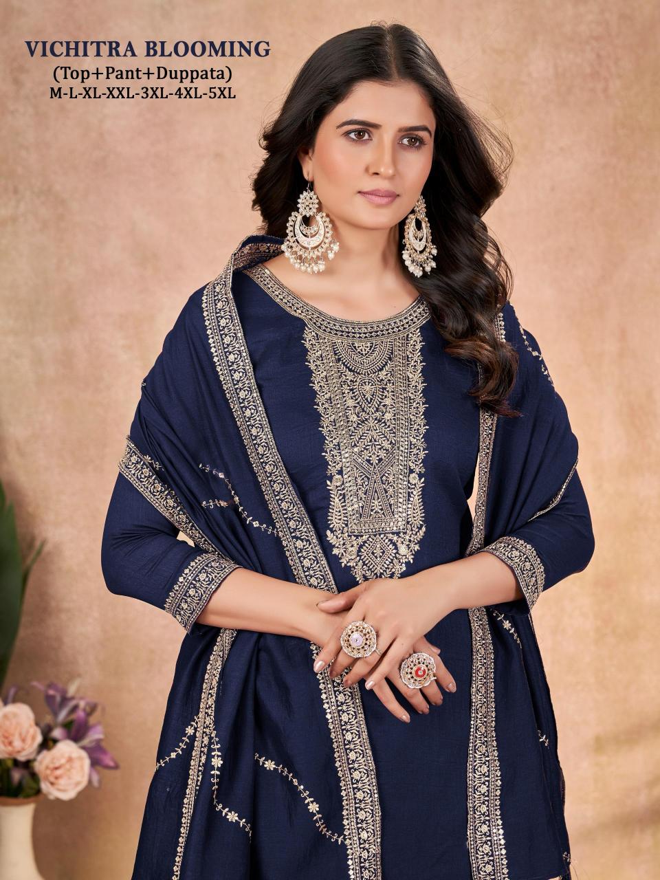 Vichitra Blooming Silk Catalog maroon silk kurtis online india