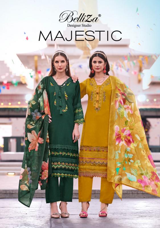 Belliza Majestic Catalog dress suit material surat