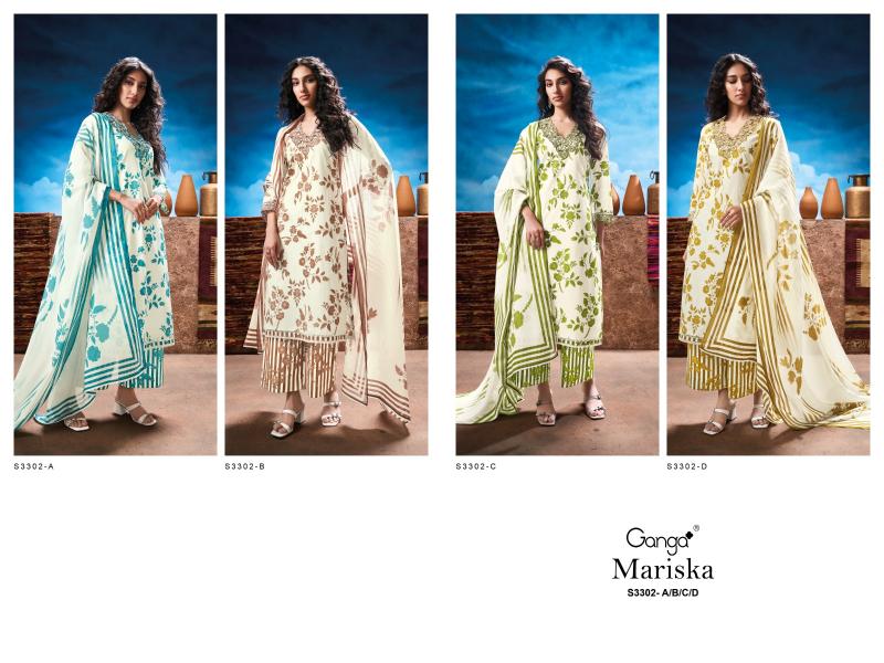 Ganga Mariska 3302 catalog chennai salwar kameez wholesaler 