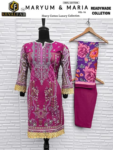 Keval Maryum & Maria Vol-16 – Pakistani Karachi Readymade Kurti Pant With Dupatta - Wholesale Catalog