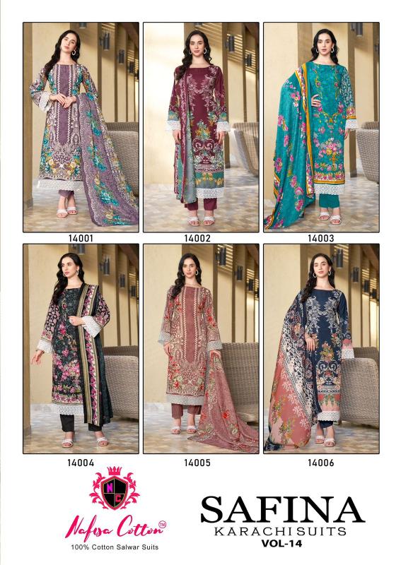 Nafisa Safina Vol-14 – Karachi Dress Material - Wholesale Catalog
