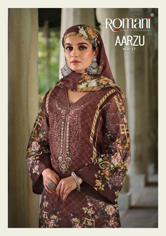 Romani Aarzu Vol 17 Catalog wholesale pure cotton dress materials