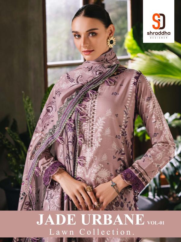 Sharaddha Jade Urbane vol 1 Catalog Chiffon Duppatta pakistani unstitched salwar suits