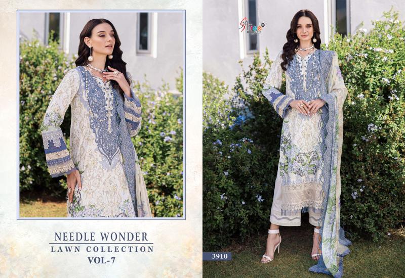 Shree Needle Wonder Lawn Collection Vol 7 Catalog Chiffon Dupatta pakistani style plazo suits