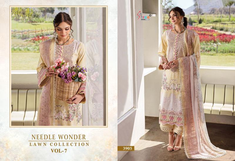 Shree Needle Wonder Lawn Collection Vol 7 Catalog Chiffon Dupatta pakistani style plazo suits