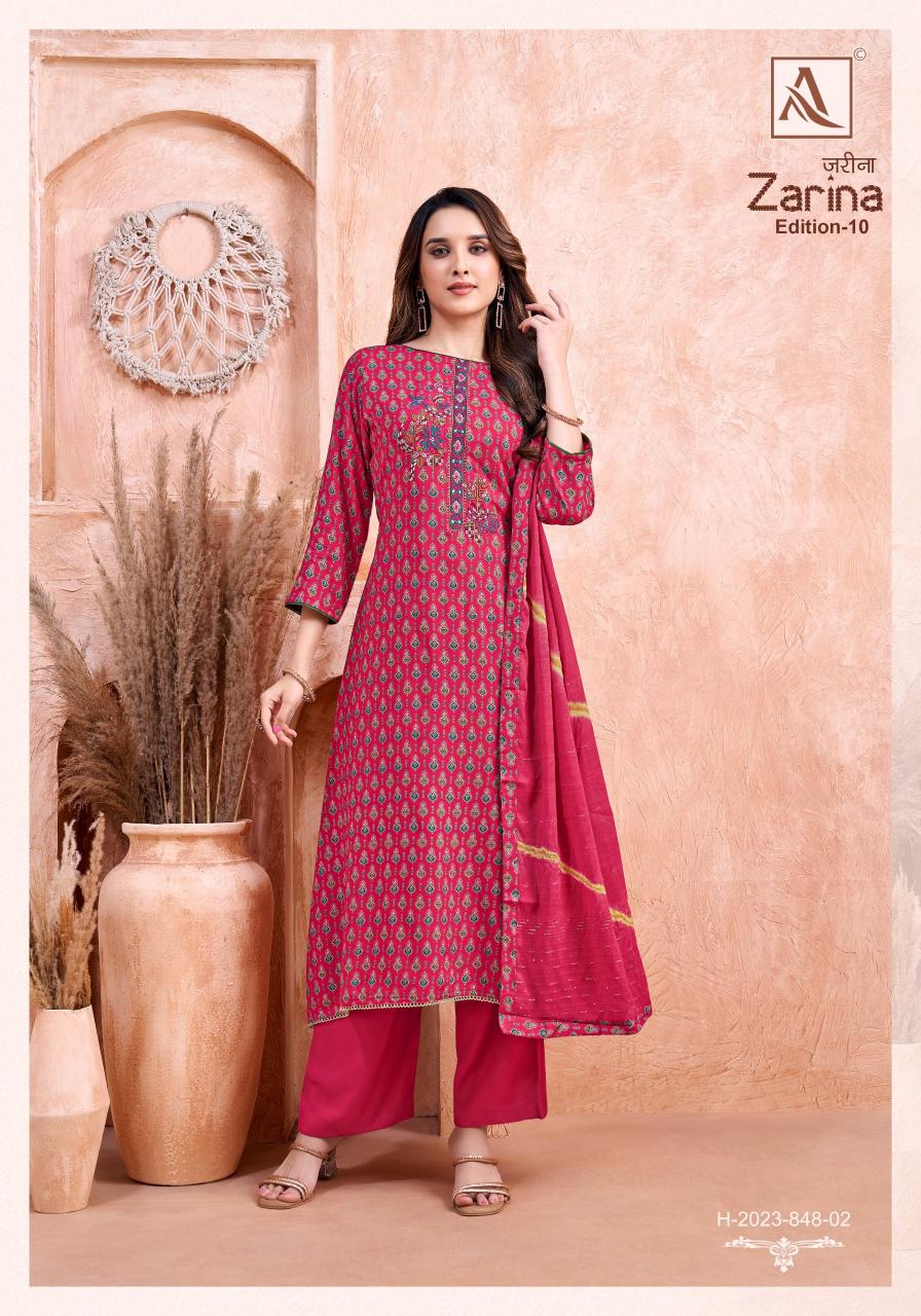 Alok Zarina Vol 10 catalog wholesale ladies dress material suppliers in mumbai
