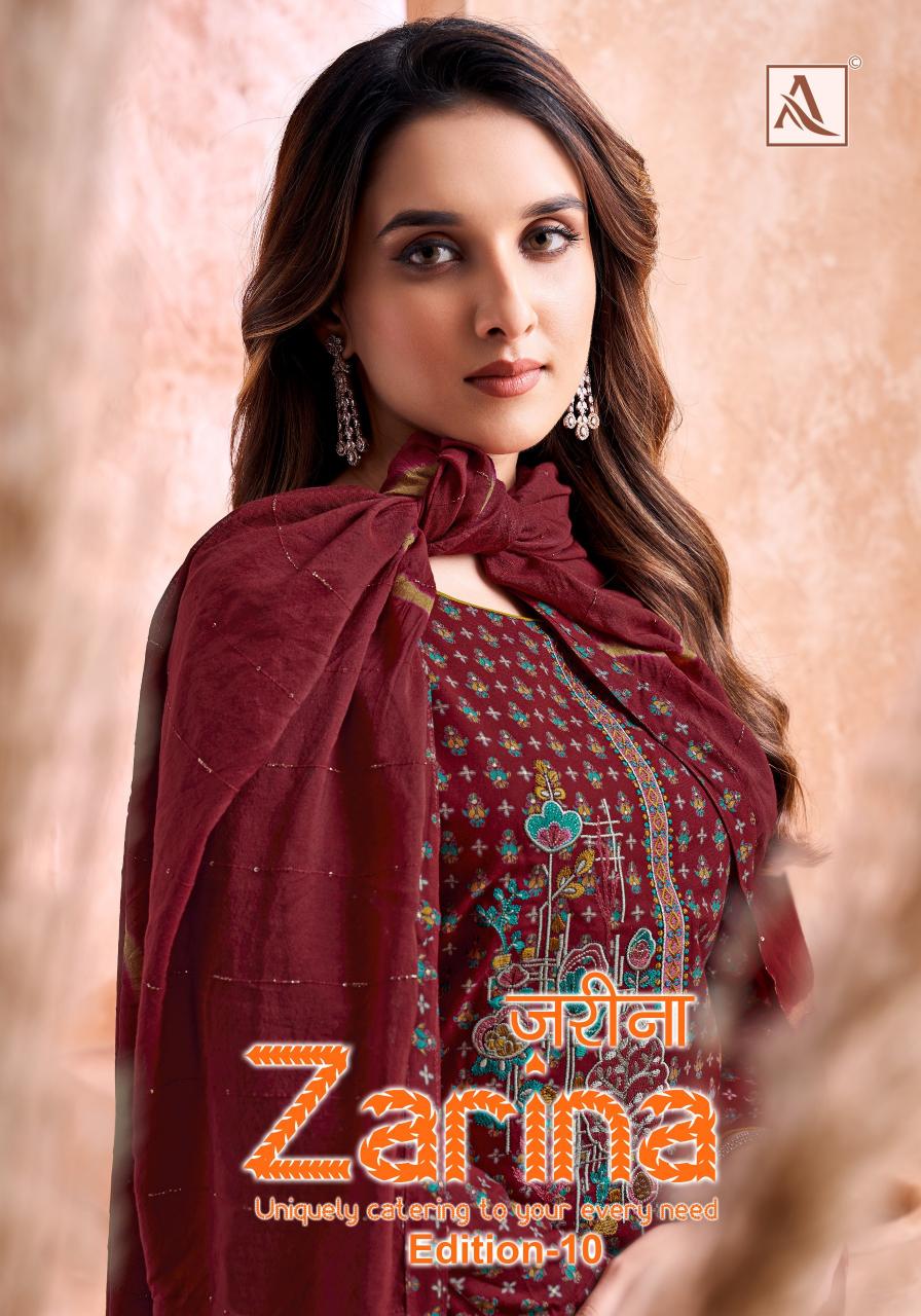Alok Zarina Vol 10 catalog wholesale ladies dress material suppliers in mumbai