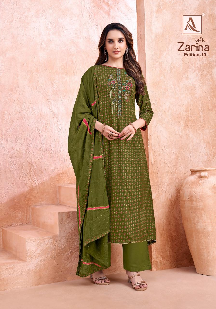 Alok Zarina Vol 10 catalog wholesale ladies dress material suppliers in mumbai