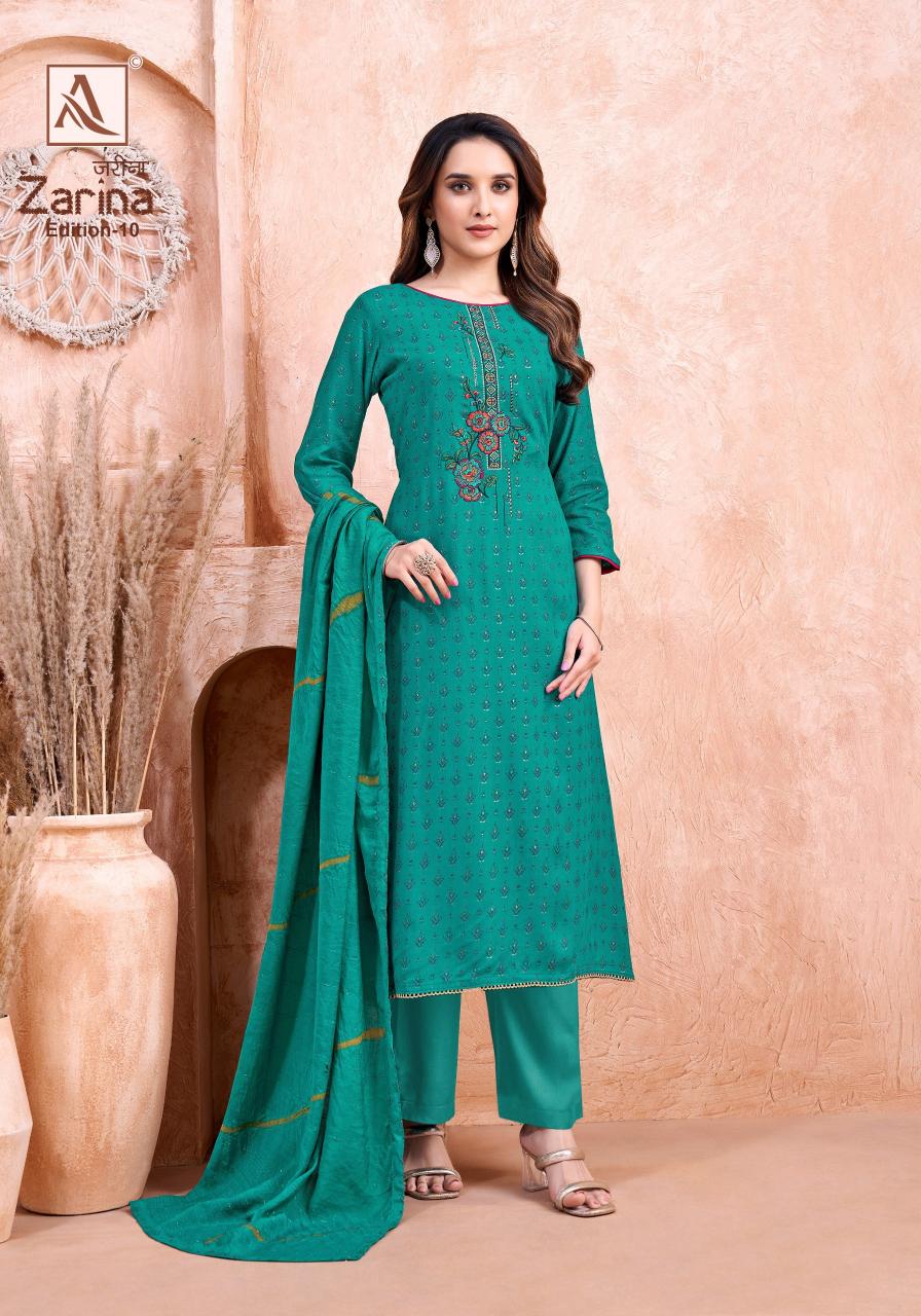 Alok Zarina Vol 10 catalog wholesale ladies dress material suppliers in mumbai