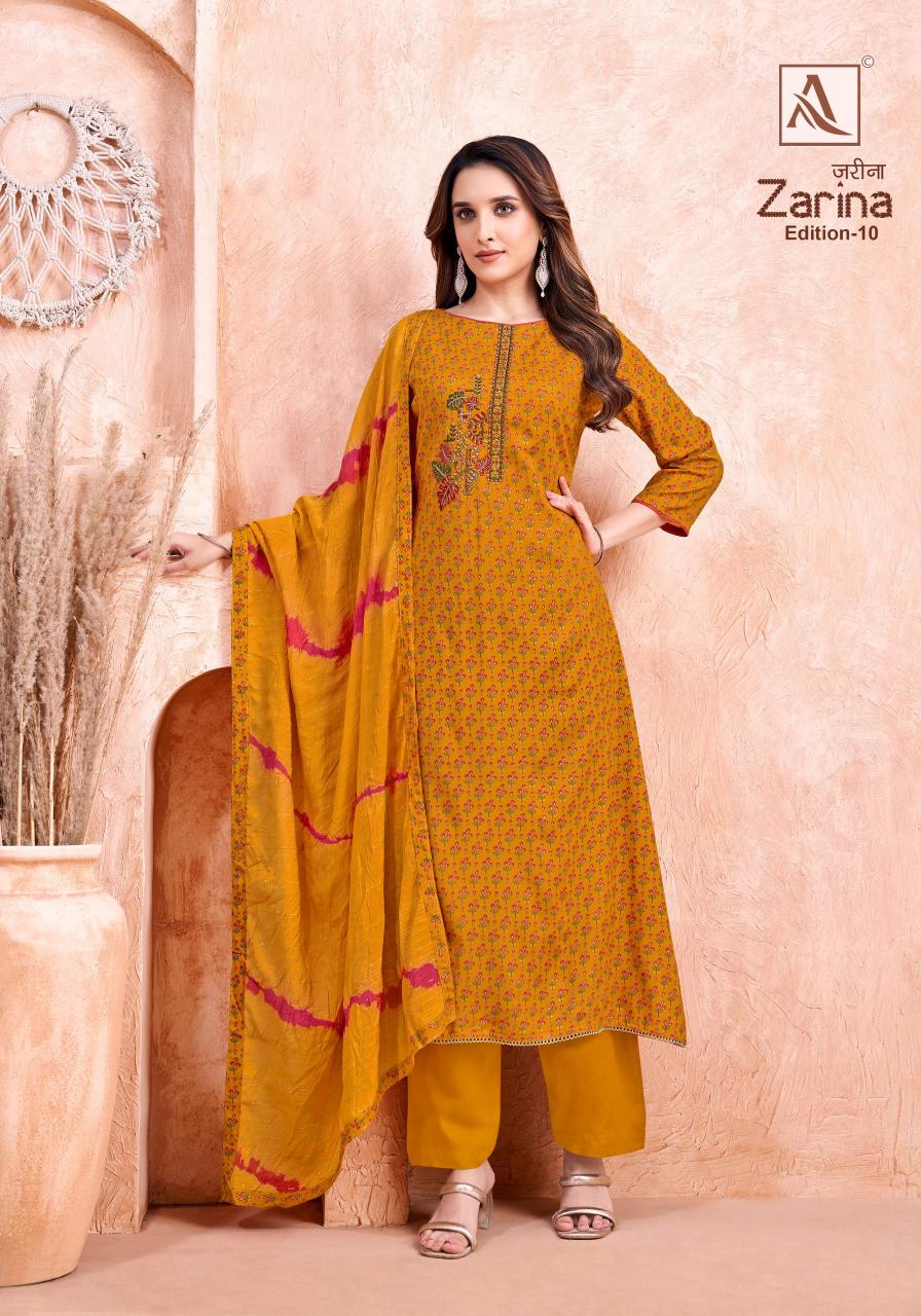 Alok Zarina Vol 10 catalog wholesale ladies dress material suppliers in mumbai
