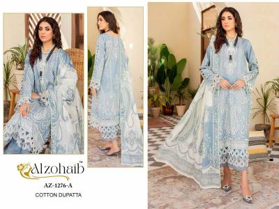 Alzohaib Az 1276 A And B catalog Chiffon Dupatta pakistani suits wholesalers in chandni chowk