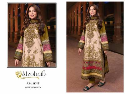 Alzohaib Az 1287 A To C catalog Cotton Dupatta pakistani suits wholesale in bangalore