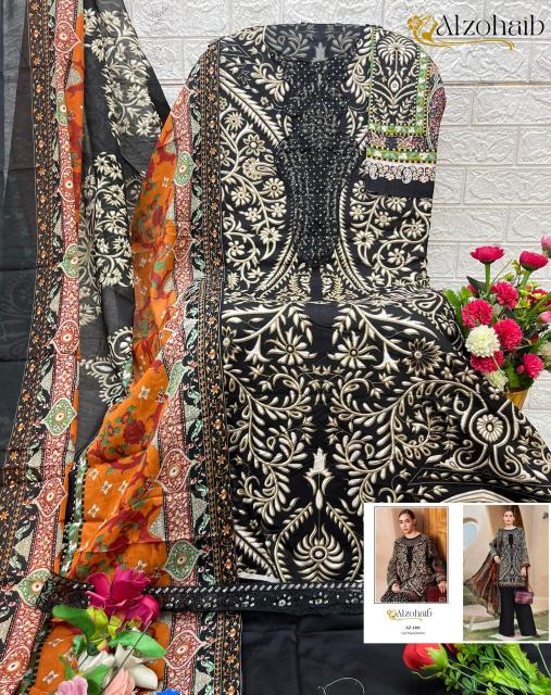 Alzohaib Az Fatima D 1277 to 1285 Catalog Chiffon Duppatta wholesalers of pakistani suits in pakistan
