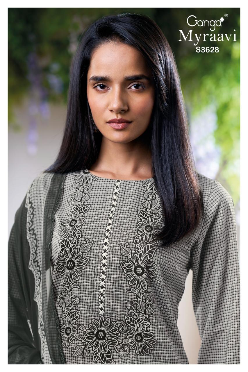 Ganga Myraavi 3628 catalog cotton salwar kameez manufacturers in surat