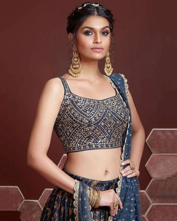 Sabella 102 Blue catalog lehenga wedding dress price in india