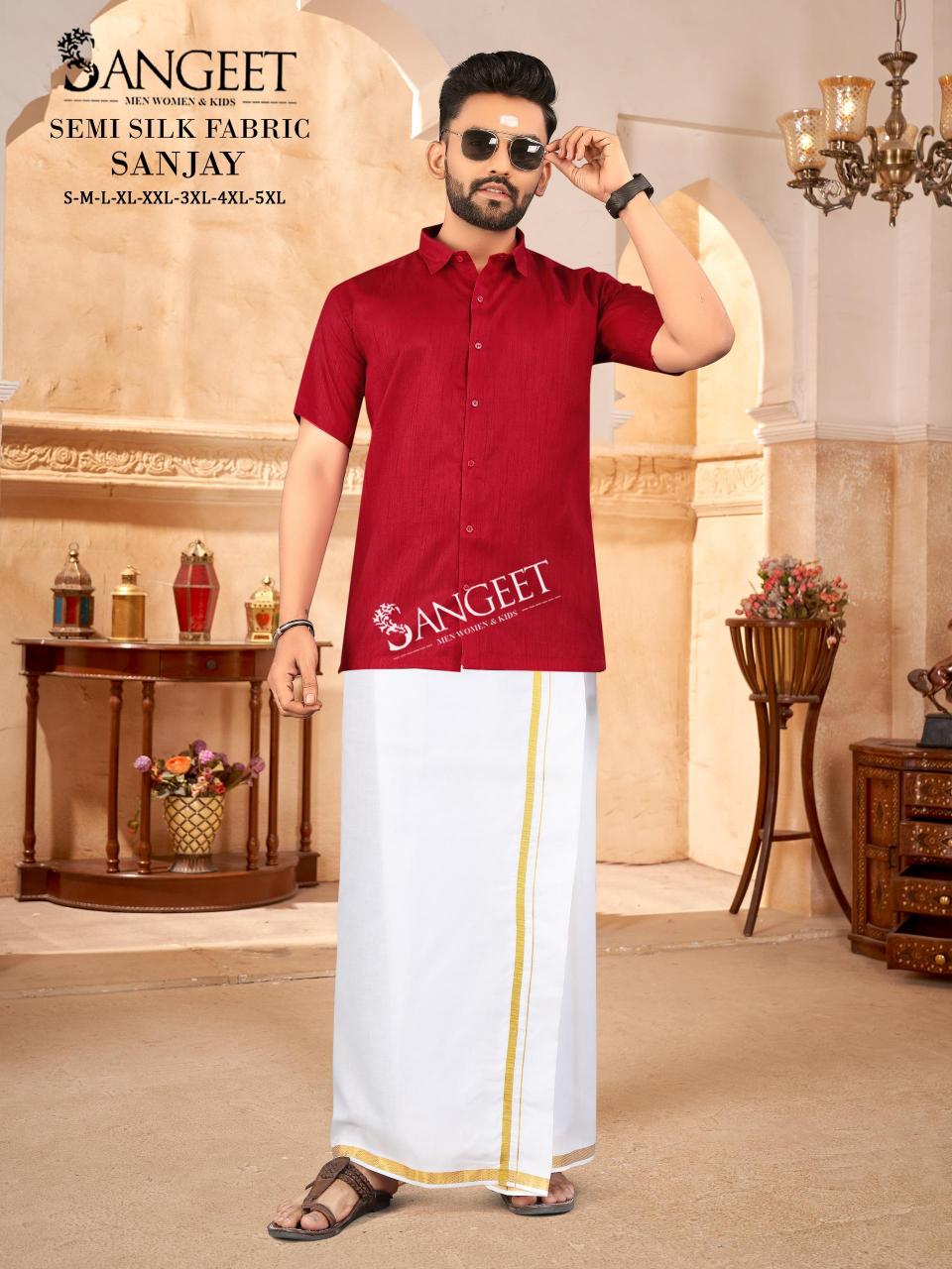 Sangeet Sanjay catalog Semi Silk Mens Shirt
