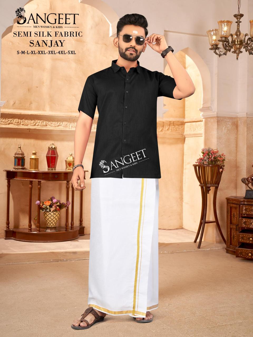 Sangeet Sanjay catalog Semi Silk Mens Shirt