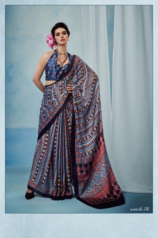 Sosy Ajrakh silk catalog surat designer saree manufacturer