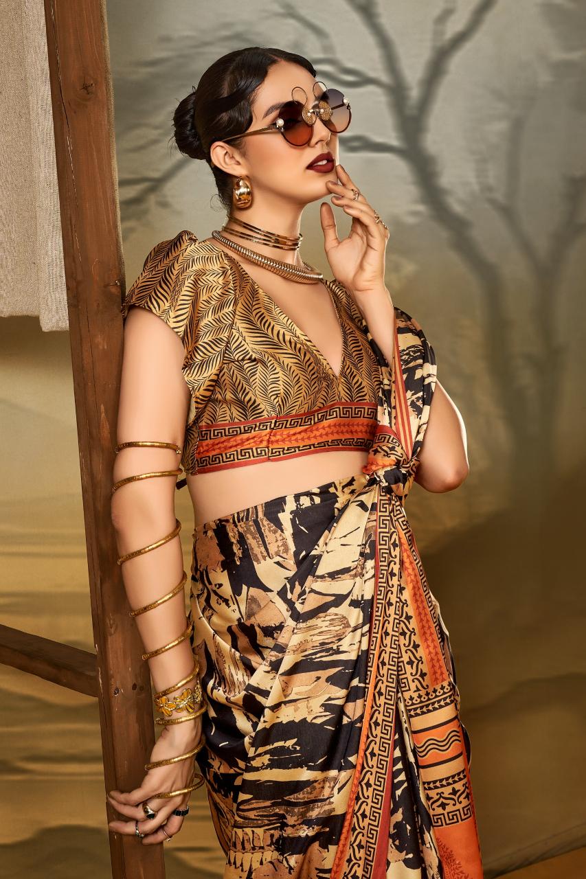 Sosy Satin Silk catalog surat printed satin sarees