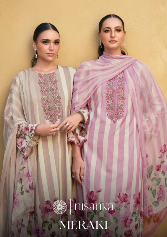 The Hermitage Shop Nisanka Meraki catalog unstitched salwar kameez manufacturers in surat