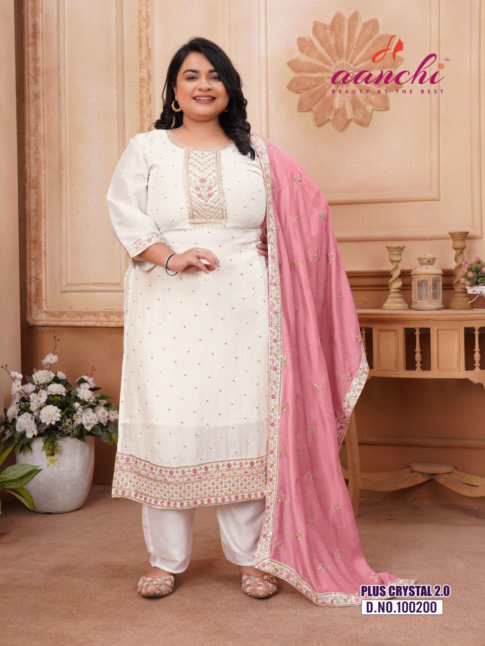 Aanchi Plus Crystal vol 2 catalog plus size kurtis online shopping india