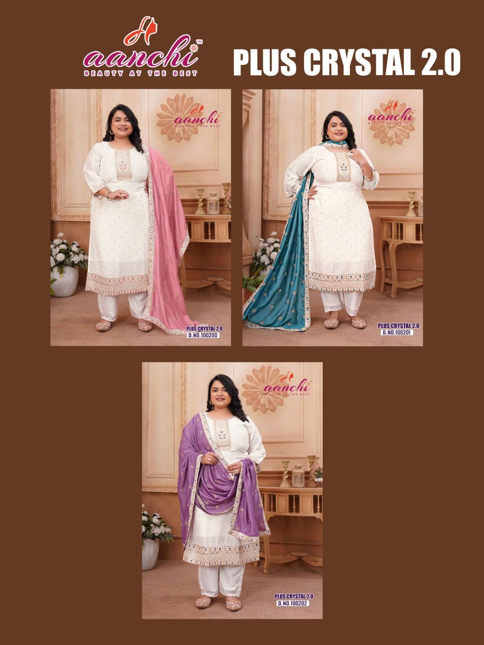 Aanchi Plus Crystal vol 2 catalog plus size kurtis online shopping india